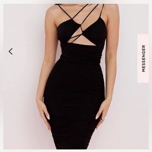House of CB Meena  Black Strappy Backless Dress